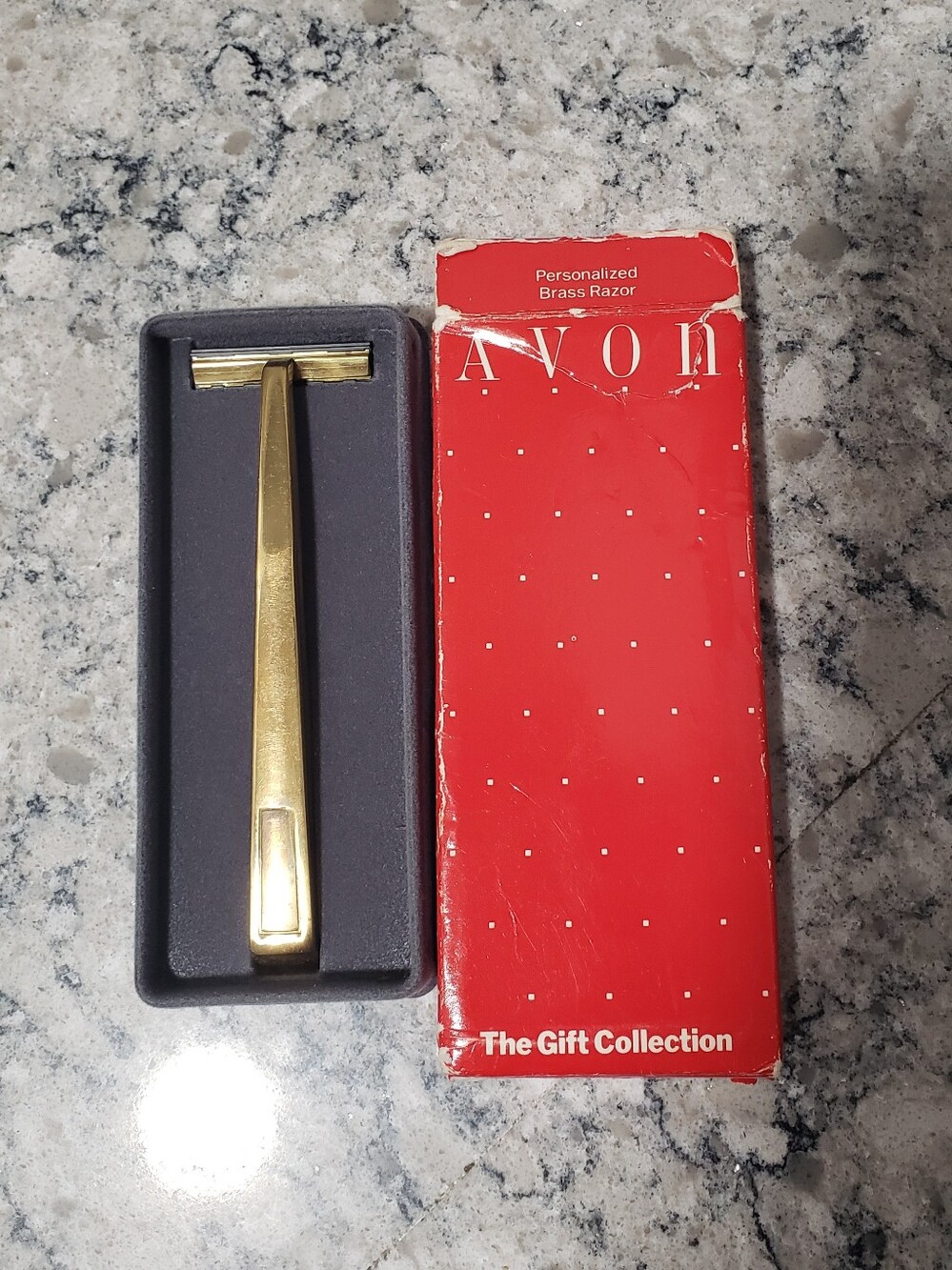 Vintage Avon Gift Collection Solid Brass Razor with Original Box